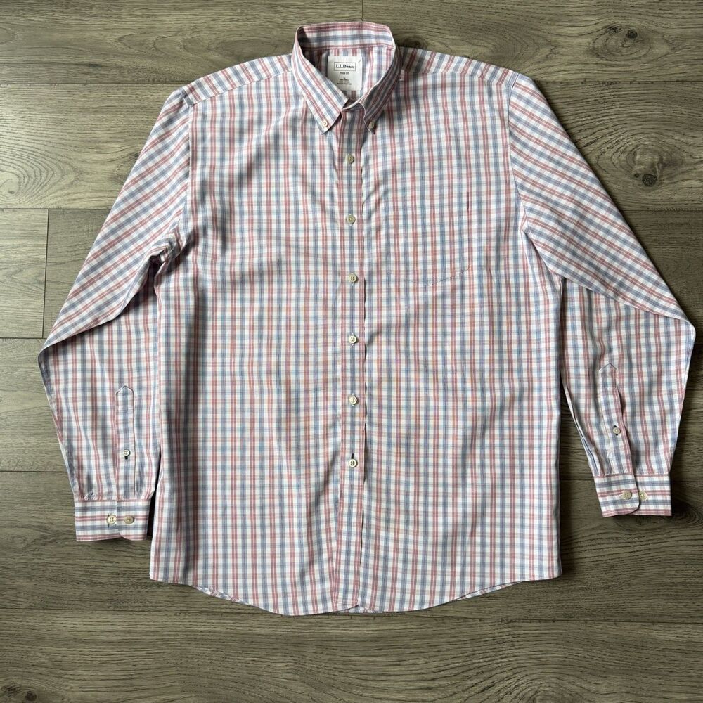 L.L. Bean Men’s Trim Fit Long Sleeve Button Down Shirt - Size‎ Large